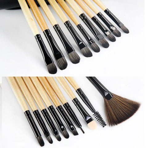 Wood Handle Makeup Brushes Set