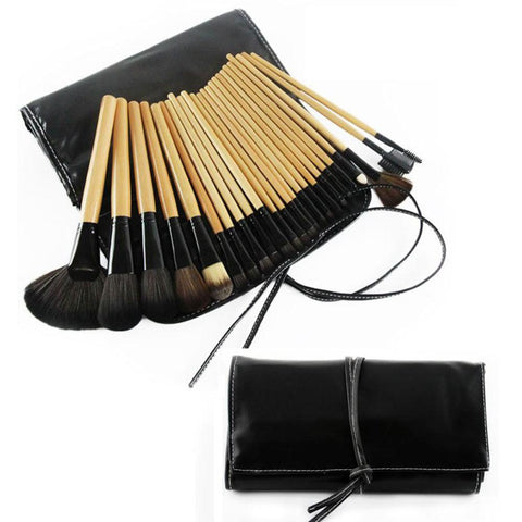 Wood Handle Makeup Brushes Set